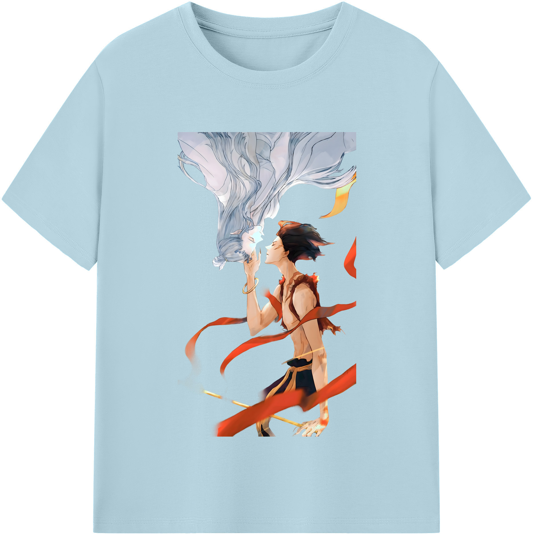 （画像用） Ne Zha 2 ナタ 魔童の大暴れ 綿100％半袖Tシャツ（フロントプリント）